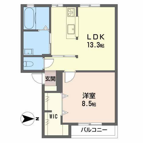 コーポ米田(1LDK/2階)の間取り写真
