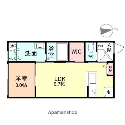 ALMO(1LDK/1階)の間取り写真