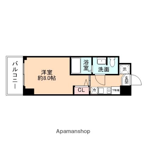 カレッジコート富山大学前(ワンルーム/5階)の間取り写真