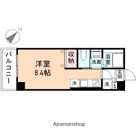 クロスシーズン愛宕(ワンルーム/2階)の間取り写真