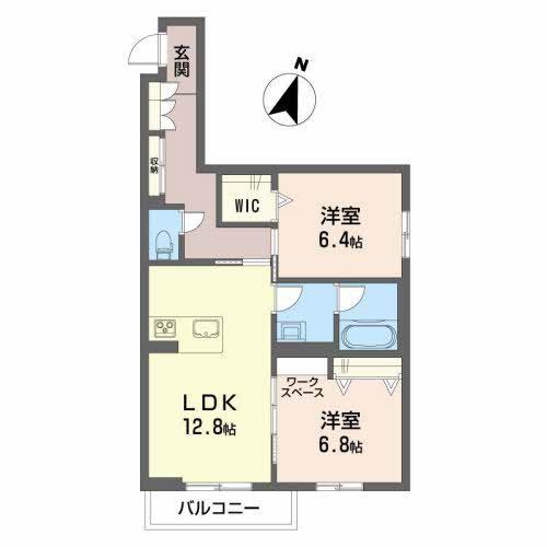 エクラステラ(2LDK/1階)の間取り写真