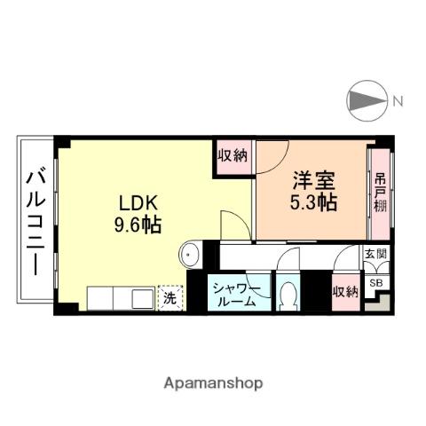 大町マンション(1LDK/2階)の間取り写真