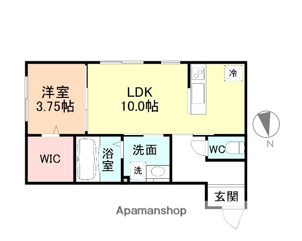 エッジモーメント愛宕(1LDK/2階)の間取り写真