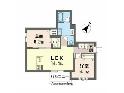 ブルームコート(2LDK/1階)の間取り写真