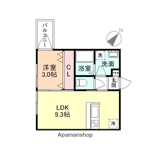 TRES神通(1LDK/2階)の間取り写真
