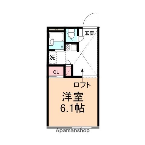 ヴィタリテ上冨居(1K/1階)の間取り写真