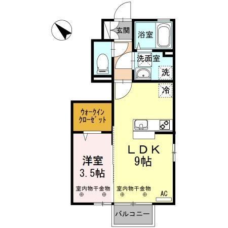 アルタイル藤ノ木(1LDK/1階)の間取り写真
