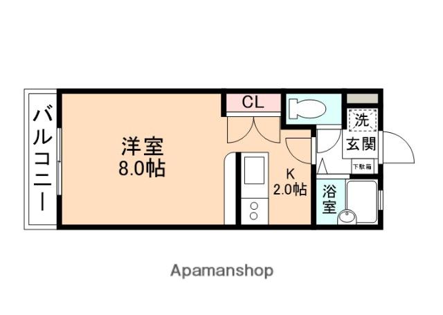 ボルヴィックハイツ(ワンルーム/3階)の間取り写真