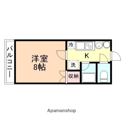 ラピスラズリ(1K/3階)の間取り写真