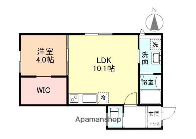 グランスイート森 A棟(1LDK/2階)の間取り写真