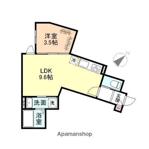 BESTE LEBEN芝園(1LDK/1階)の間取り写真