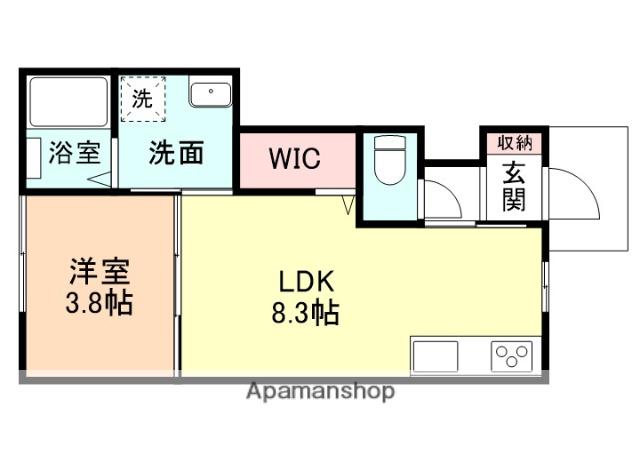 ENCIEL(1LDK/1階)の間取り写真