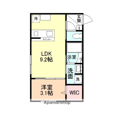 INTEGRAL MELLOW(1LDK/1階)の間取り写真