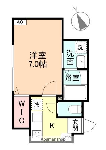 富山市五福アパート(1K/1階)の間取り写真