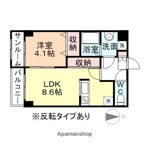 スイートココア(1LDK/1階)の間取り写真