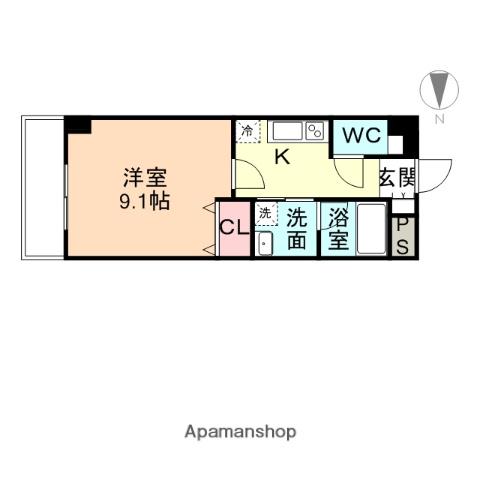 フロンティアイースト(1K/2階)の間取り写真