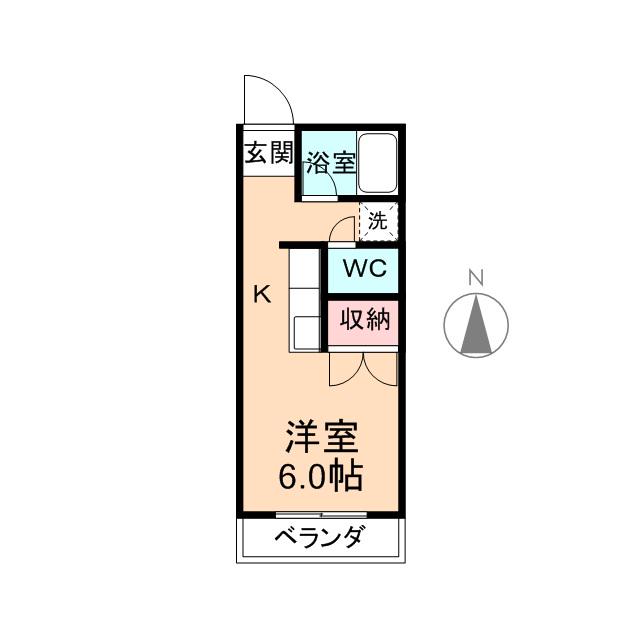 エルサエキ(1K/1階)の間取り写真