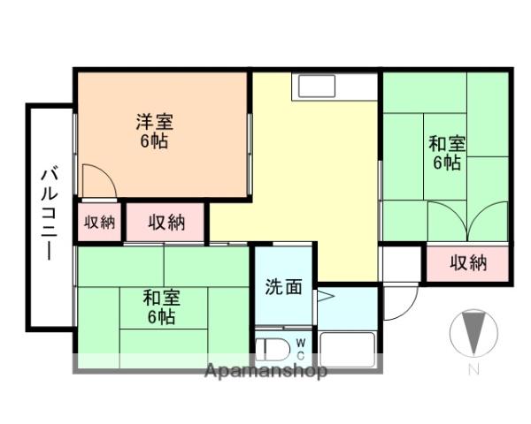 上野コーポ(3DK/1階)の間取り写真