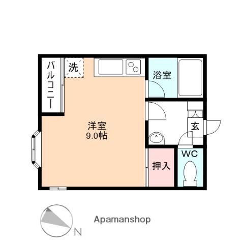 パンプキン(1K/1階)の間取り写真