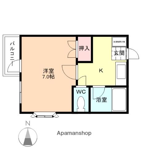 メゾン・ドゥ・リエス(1DK/2階)の間取り写真