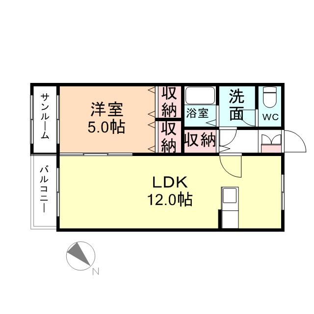 ドリーム8(1LDK/2階)の間取り写真