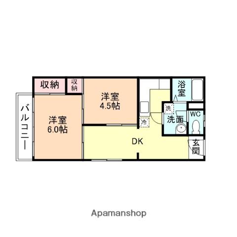 マルゼン栄(2DK/1階)の間取り写真