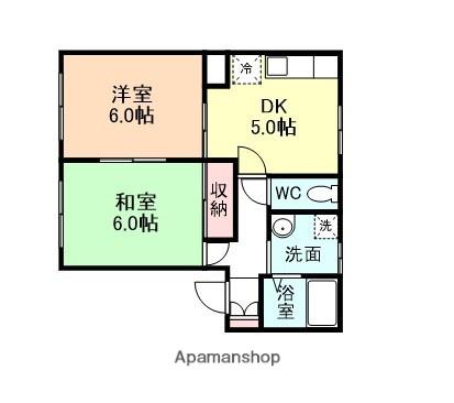 J-HOUSE本江C棟(2DK/1階)の間取り写真