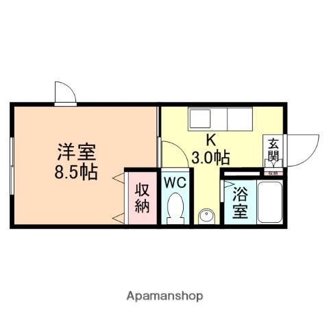 メゾン・ラ・フォンテーヌ(1K/1階)の間取り写真