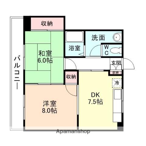 ABBELLIRE(2DK/2階)の間取り写真