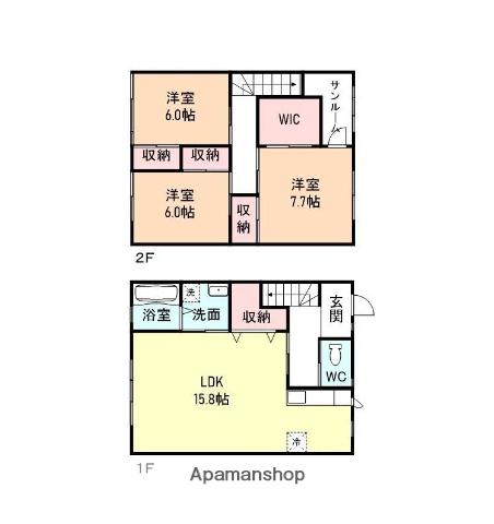 AQUA COURT C(3LDK/1階)の間取り写真