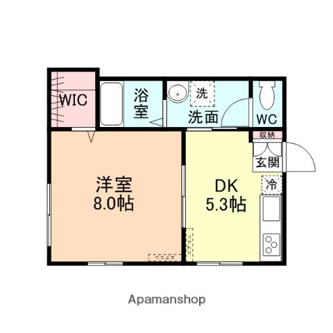 フェリオ眞野(1DK/1階)の間取り写真