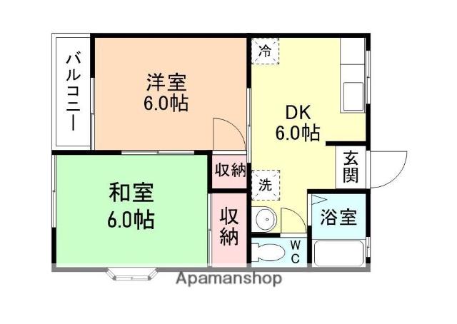 ソルシェ・K A(2DK/1階)の間取り写真