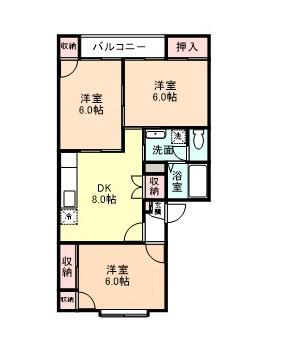 BLOOM汐風(3DK/2階)の間取り写真