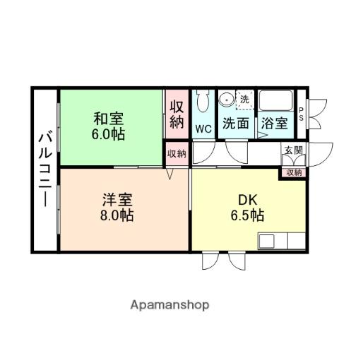 マルゼン村木(2DK/2階)の間取り写真