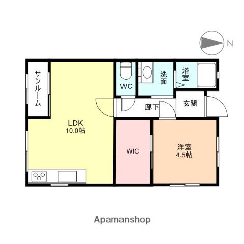 ファンソン(1LDK/1階)の間取り写真