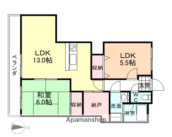 セントグレイス(2LDK/3階)の間取り写真