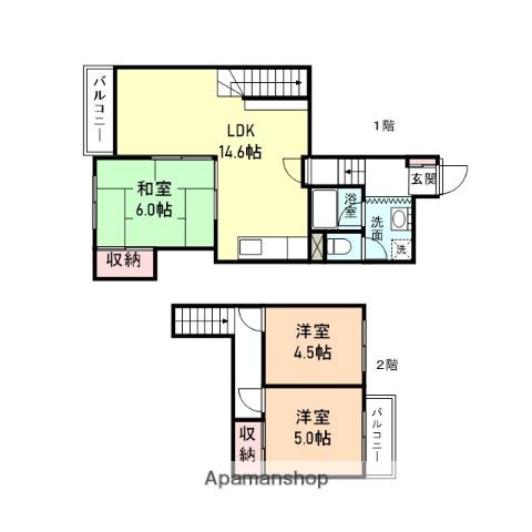 レジデンス徳田(3LDK/3階)の間取り写真
