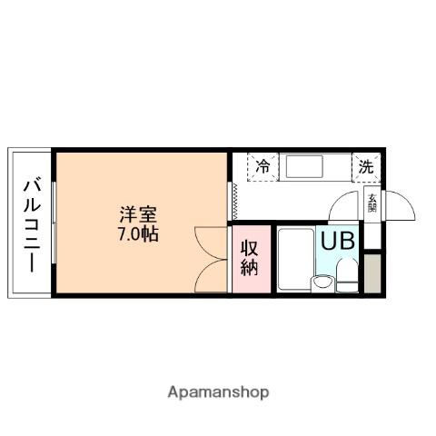 レジデンスたか(1K/2階)の間取り写真