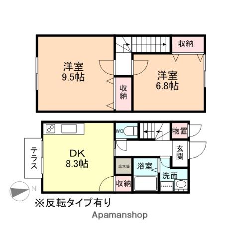 シャンブル・クレールⅢ(2DK/1階)の間取り写真