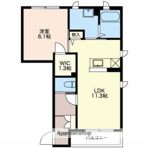 ソラーナ(1LDK/1階)の間取り写真