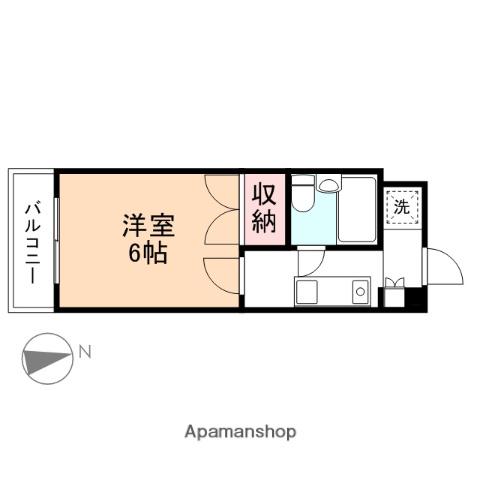 パークサイドヤマダ(1K/1階)の間取り写真