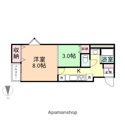 サンゴール上関(1K/3階)の間取り写真