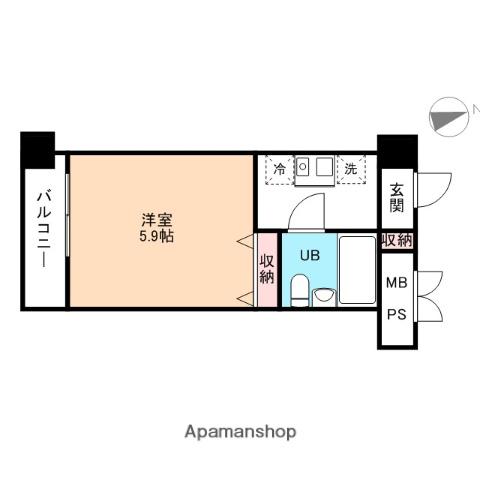 信開レジデンスイン高岡(1K/10階)の間取り写真