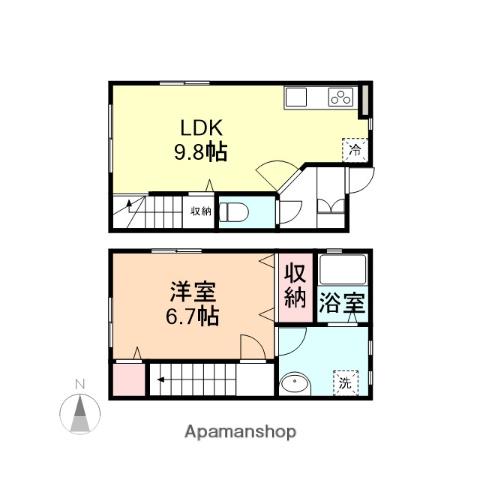 メゾン・ブランシュ三ケ(1LDK/2階)の間取り写真
