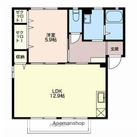 ドミール野村(1LDK/1階)の間取り写真