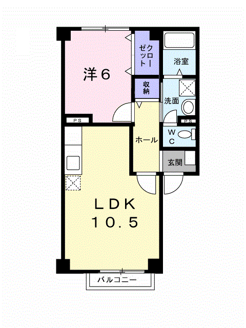 サンアヴェニュー(1LDK/2階)の間取り写真