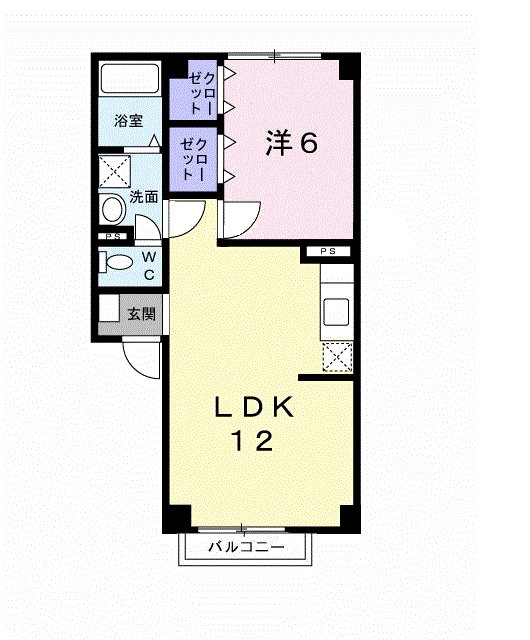 ラフォンテ-ヌⅠ(1LDK/1階)の間取り写真
