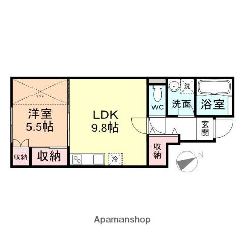 メゾン・パルフェ A棟・B棟(1LDK/1階)の間取り写真