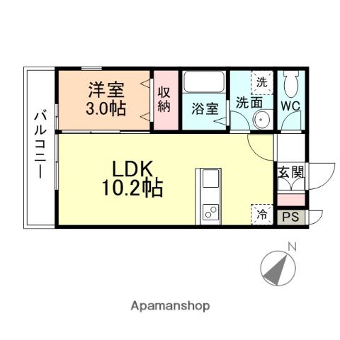グラン・フェリシア(1LDK/2階)の間取り写真
