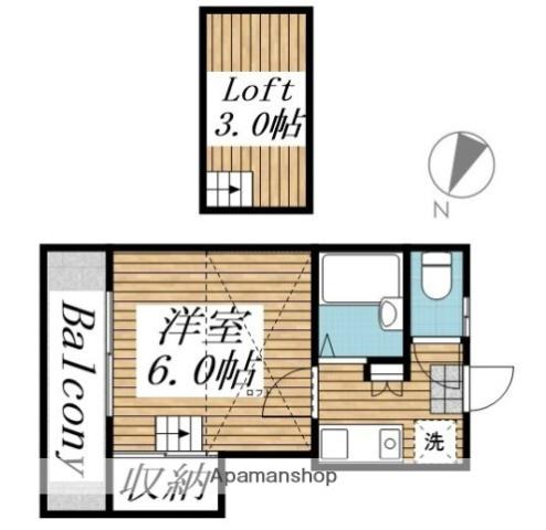 駅南第2レジデンス(1K/1階)の間取り写真